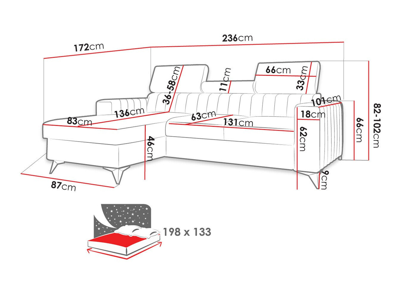 Hjørnesofa Columbus 191 (Poso 02)