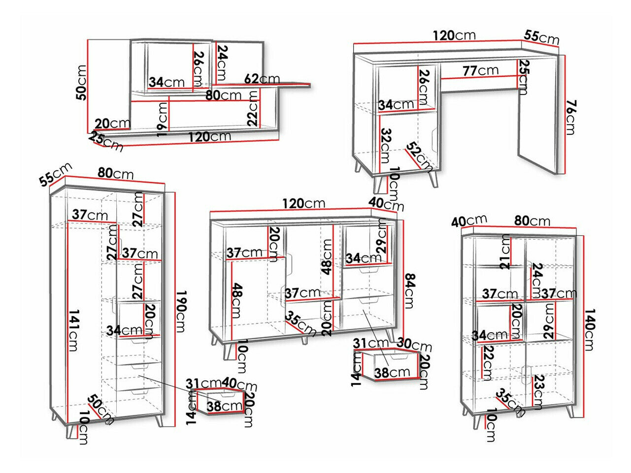 Børneværelsessæt Domvera 117