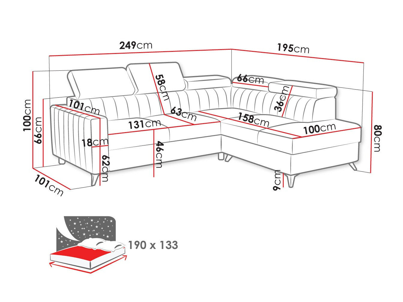 Hjørnesofa Columbus 202 (Velutto 16)