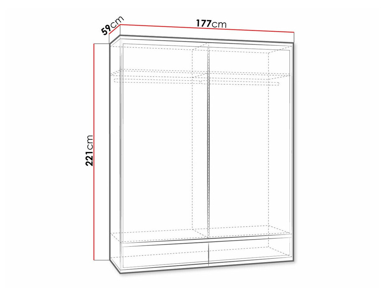 Garderobeskab Etrmoni 109 (Lyst træ + Egetræ)