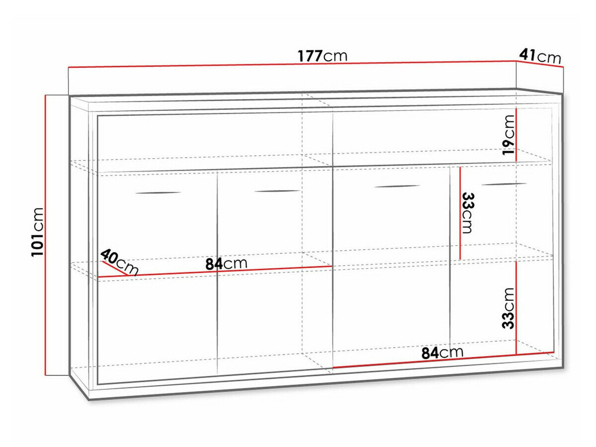 Kommode Etrmoni 105 (Lyst træ)