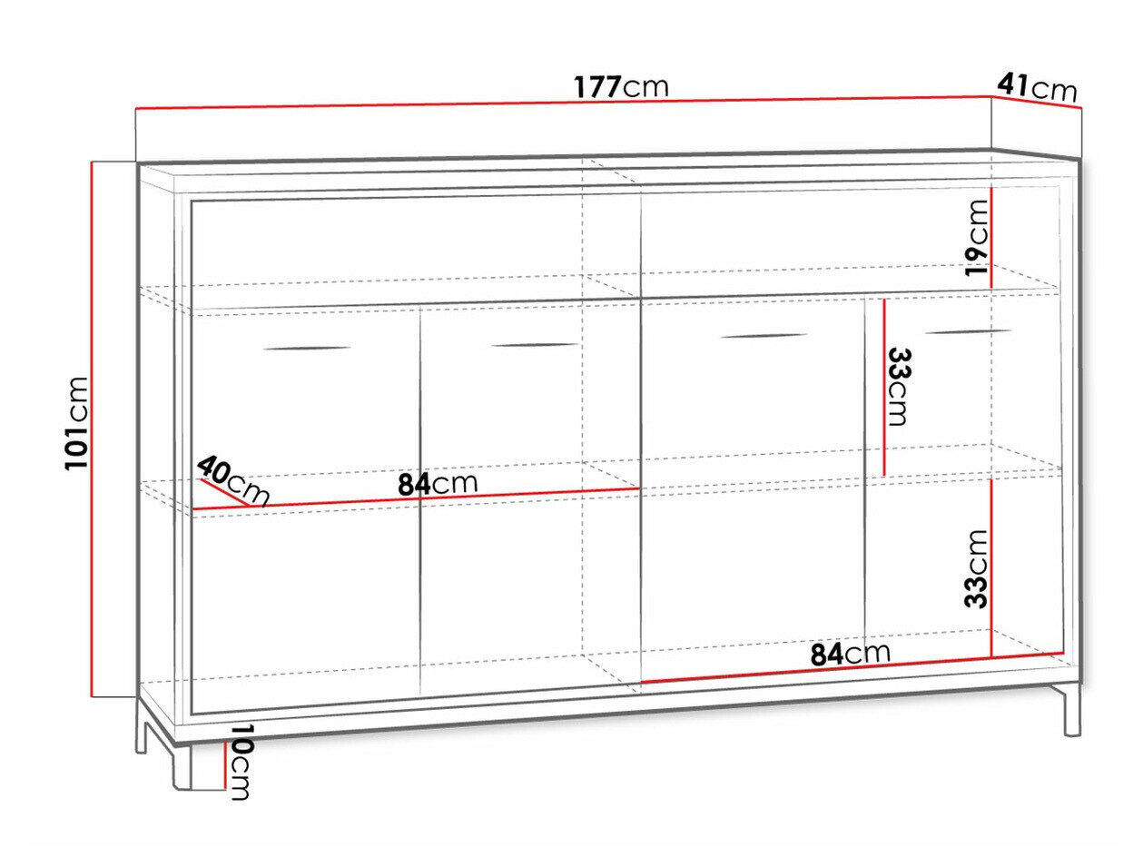 Kommode Etrmoni 105 (Lyst træ)