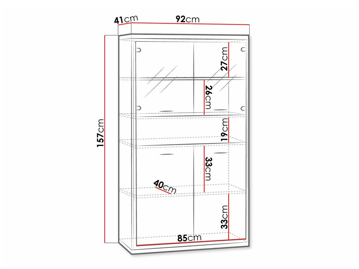 Reol Etrmoni 107 (Lyst træ + Egetræ)