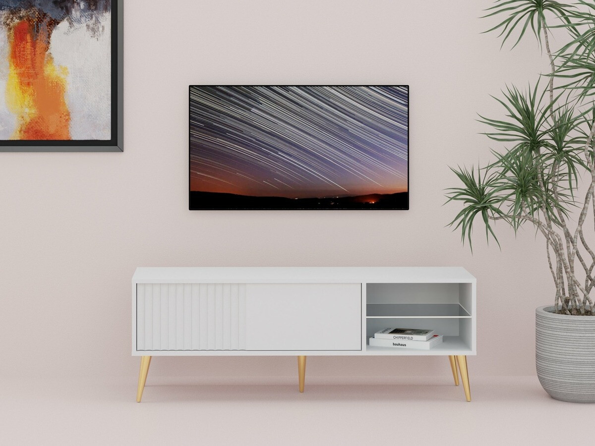 TV-bord Cirferi 104 (Hvid + Gylden)