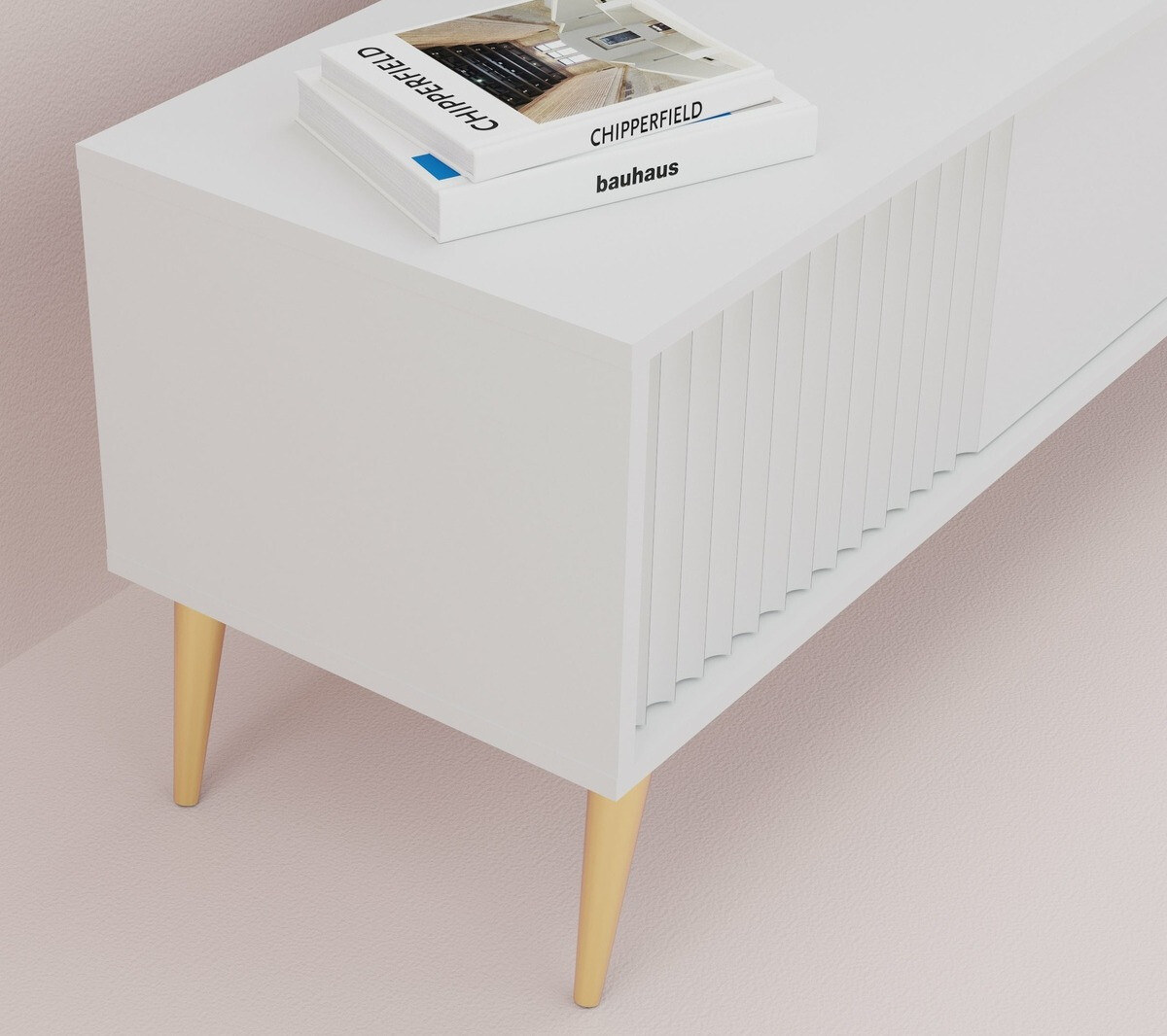 TV-bord Cirferi 104 (Hvid + Gylden)