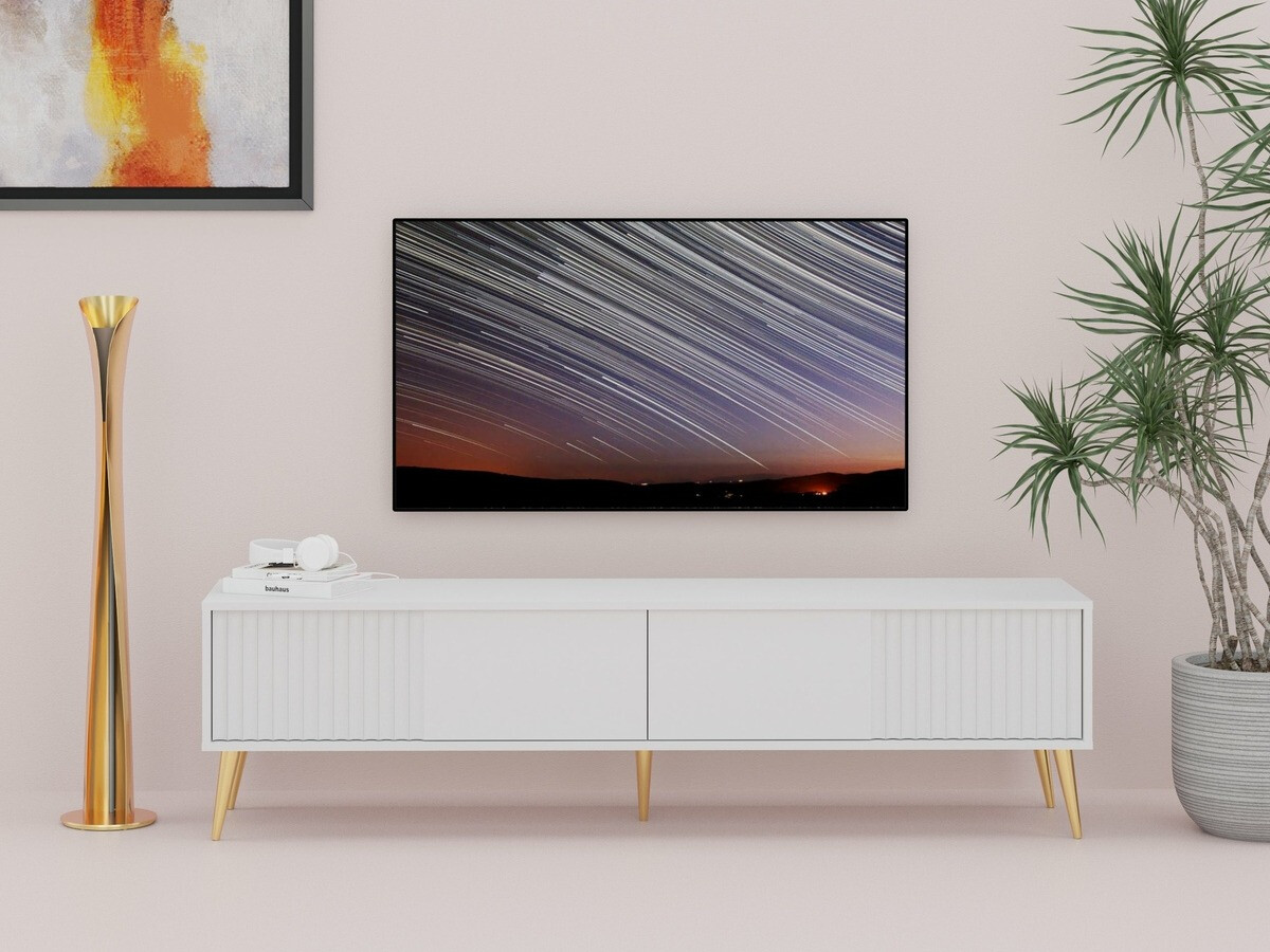 TV-bord Cirferi 105 (Hvid + Gylden)