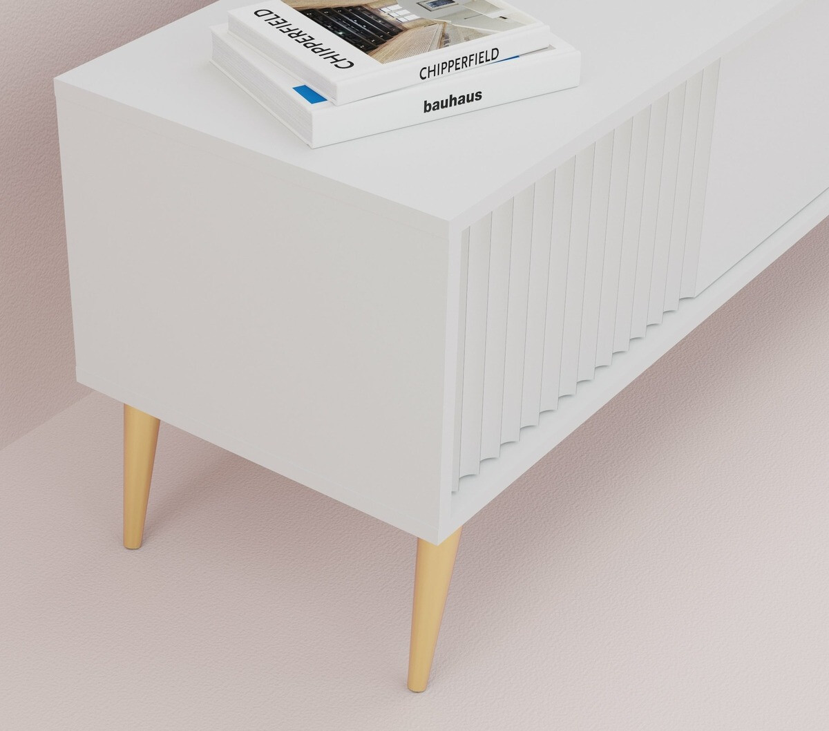 TV-bord Cirferi 105 (Hvid + Gylden)