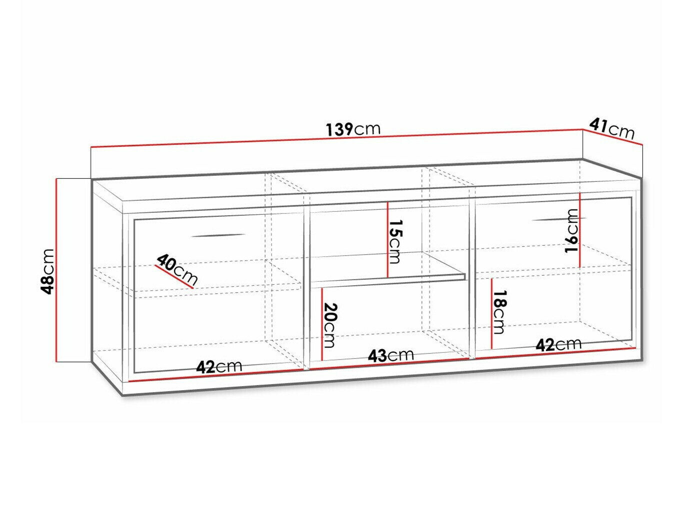 TV-bord Etrmoni 112 (Lyst træ)