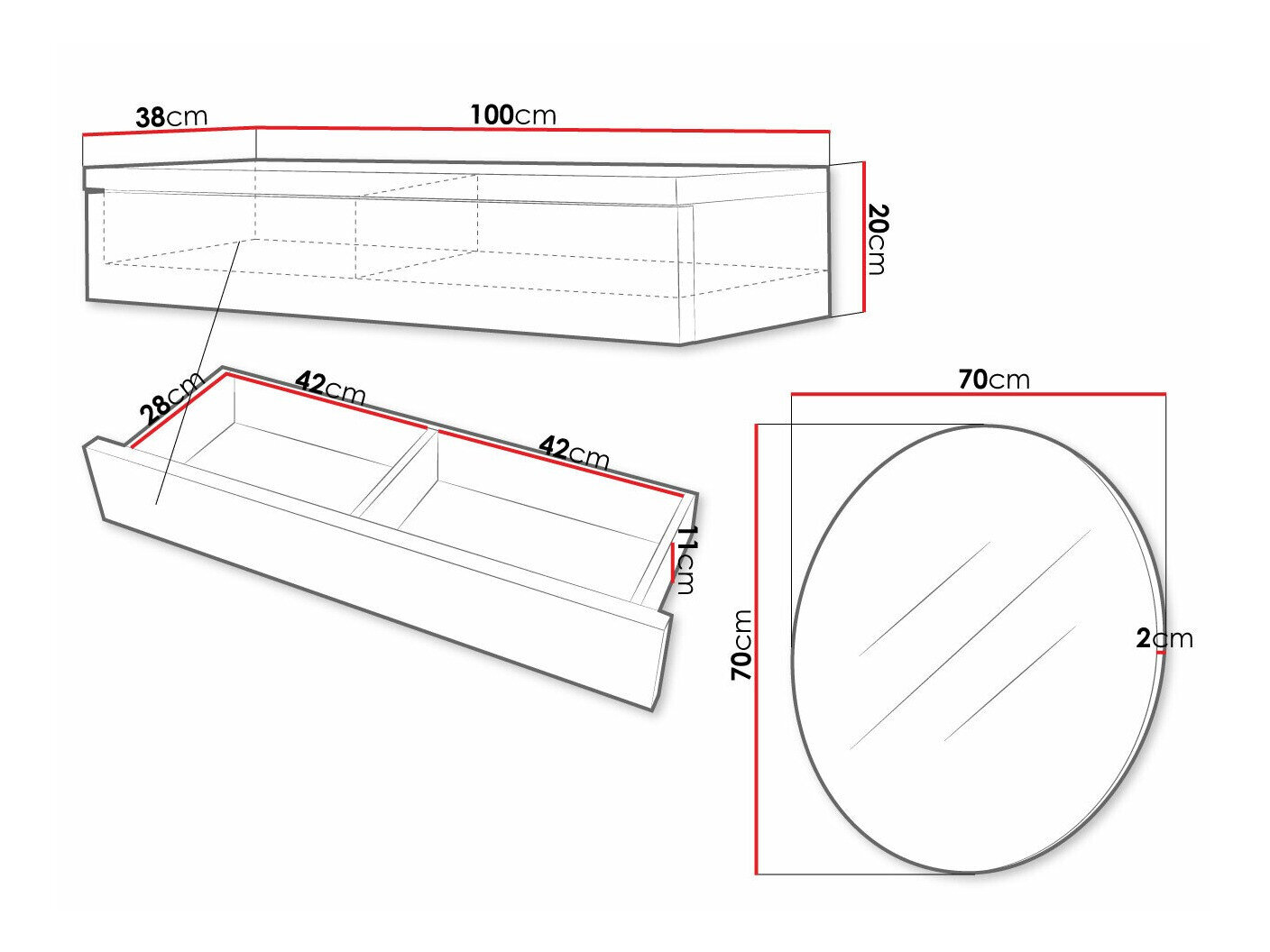 Sminkebord Providence 188 (Hvid + Glansfuld hvid)
