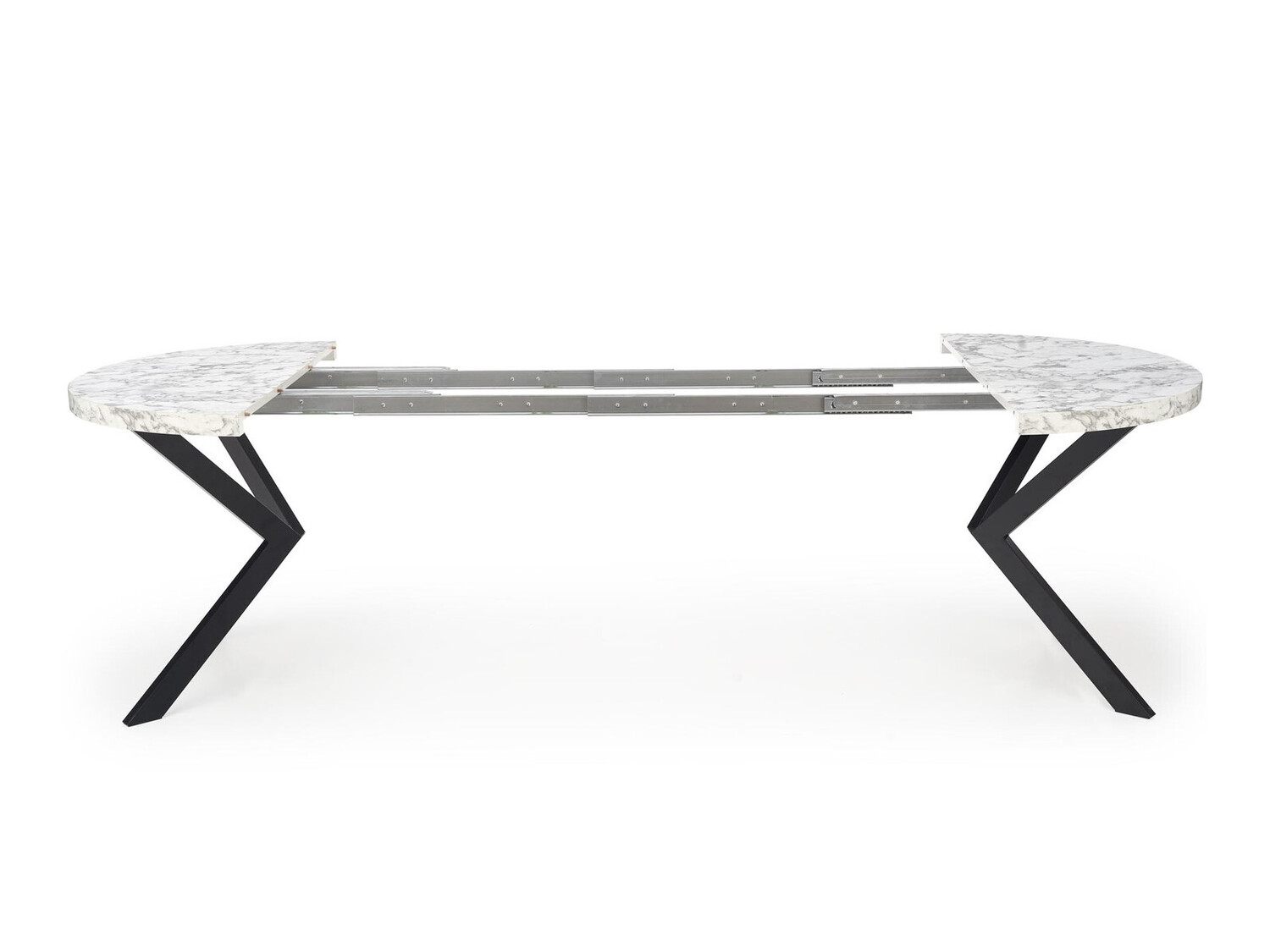 Bord Houston 1495 (Hvid marmor + Sort)