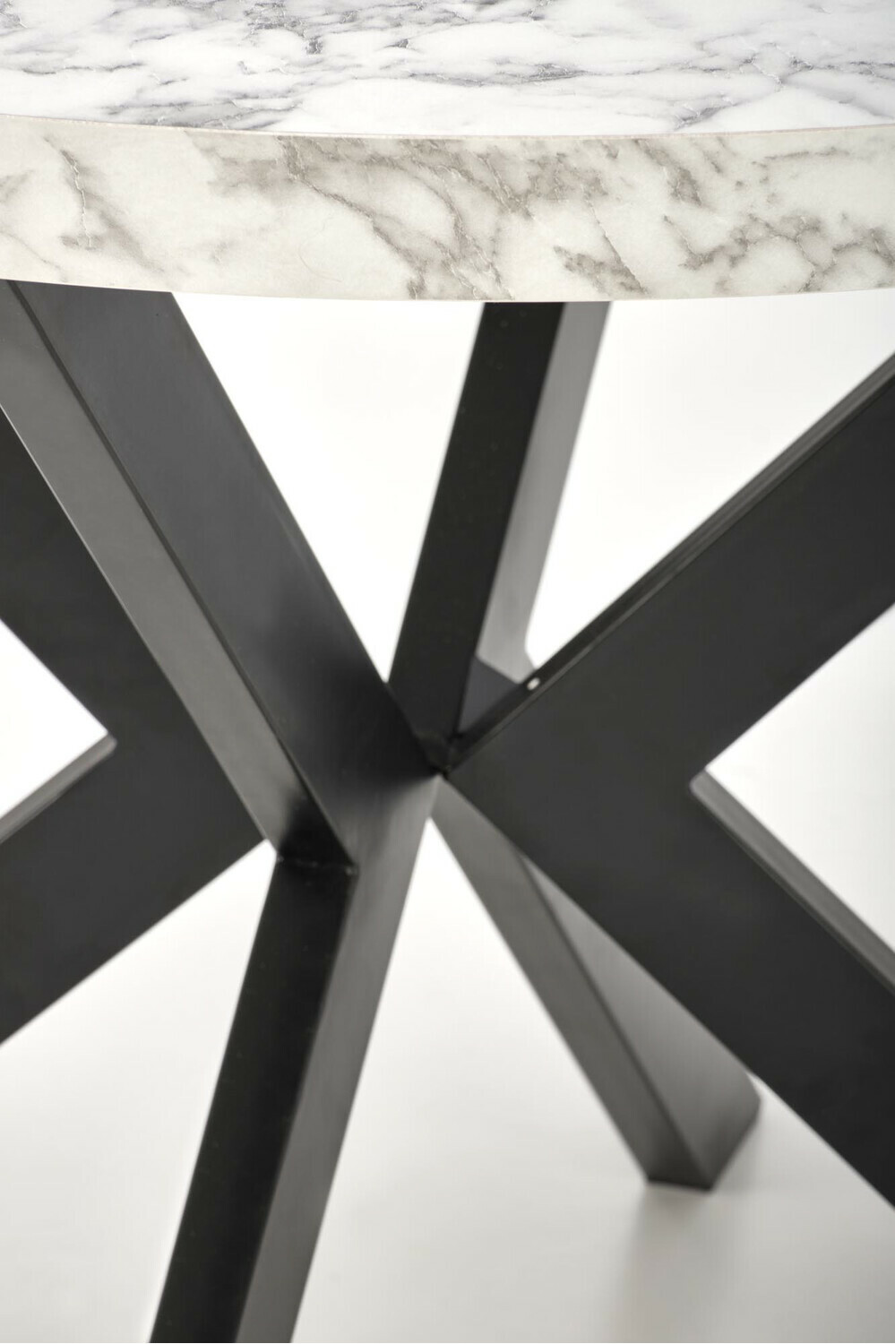 Bord Houston 1495 (Hvid marmor + Sort)