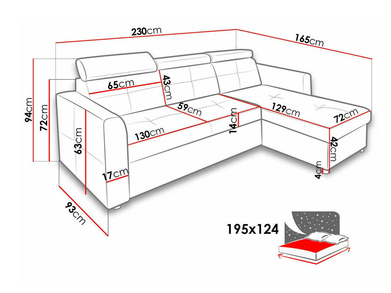 Hjørnesofa Temple 124