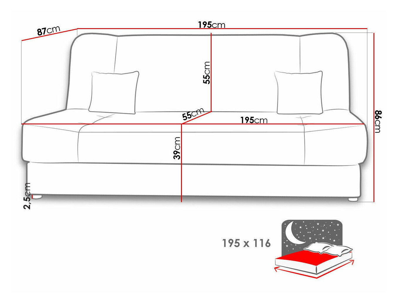 Sovesofa Comfivo 136 (Poso 100)