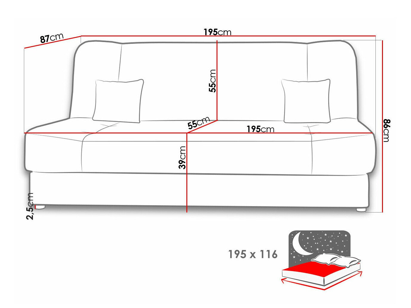 Sovesofa Comfivo 136 (Poso 14)