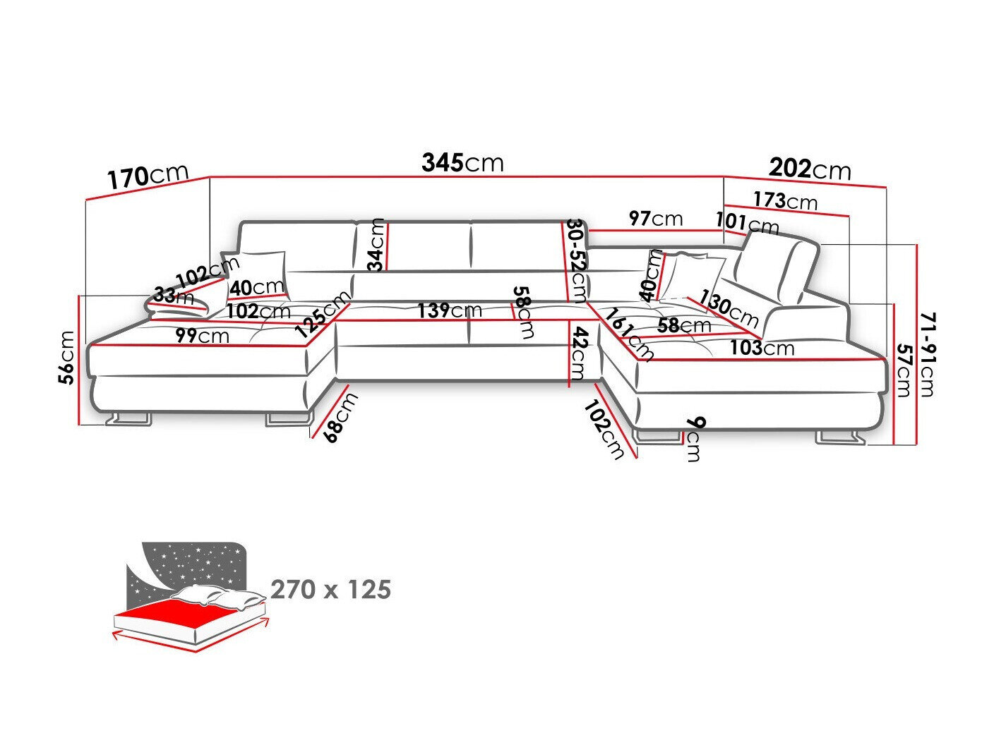 Hjørnesofa Comfivo 138 (Poso 14)