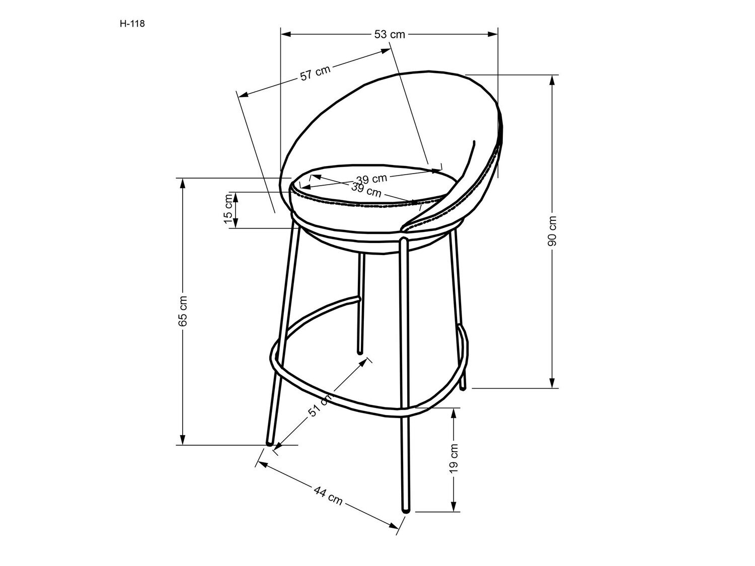 Counterstol Houston 1515 (Grå)