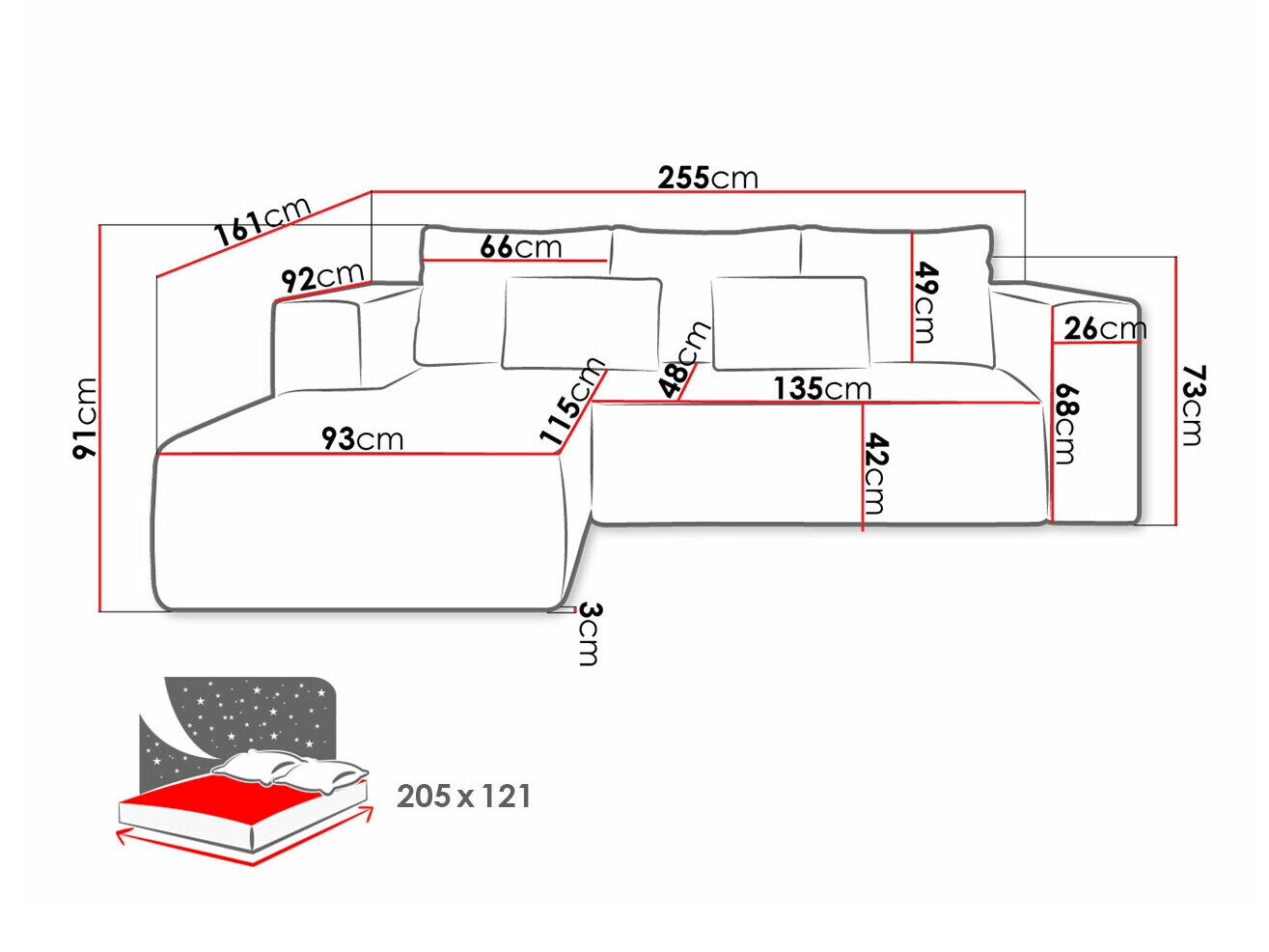 Hjørnesofa Arvada 116 (Poso 02)