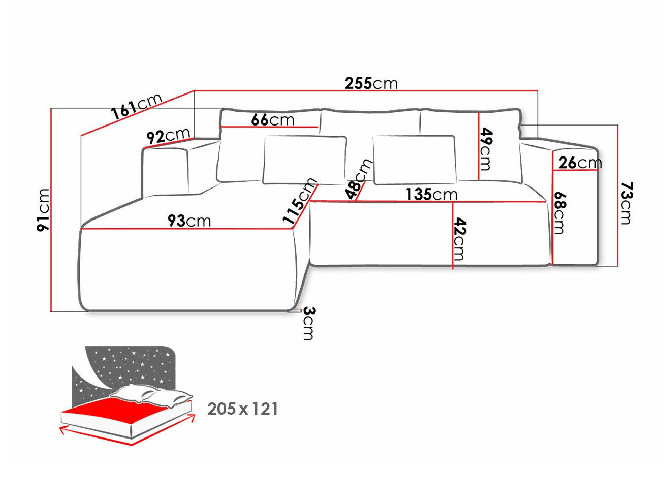 Hjørnesofa Arvada 116 (Poso 05)