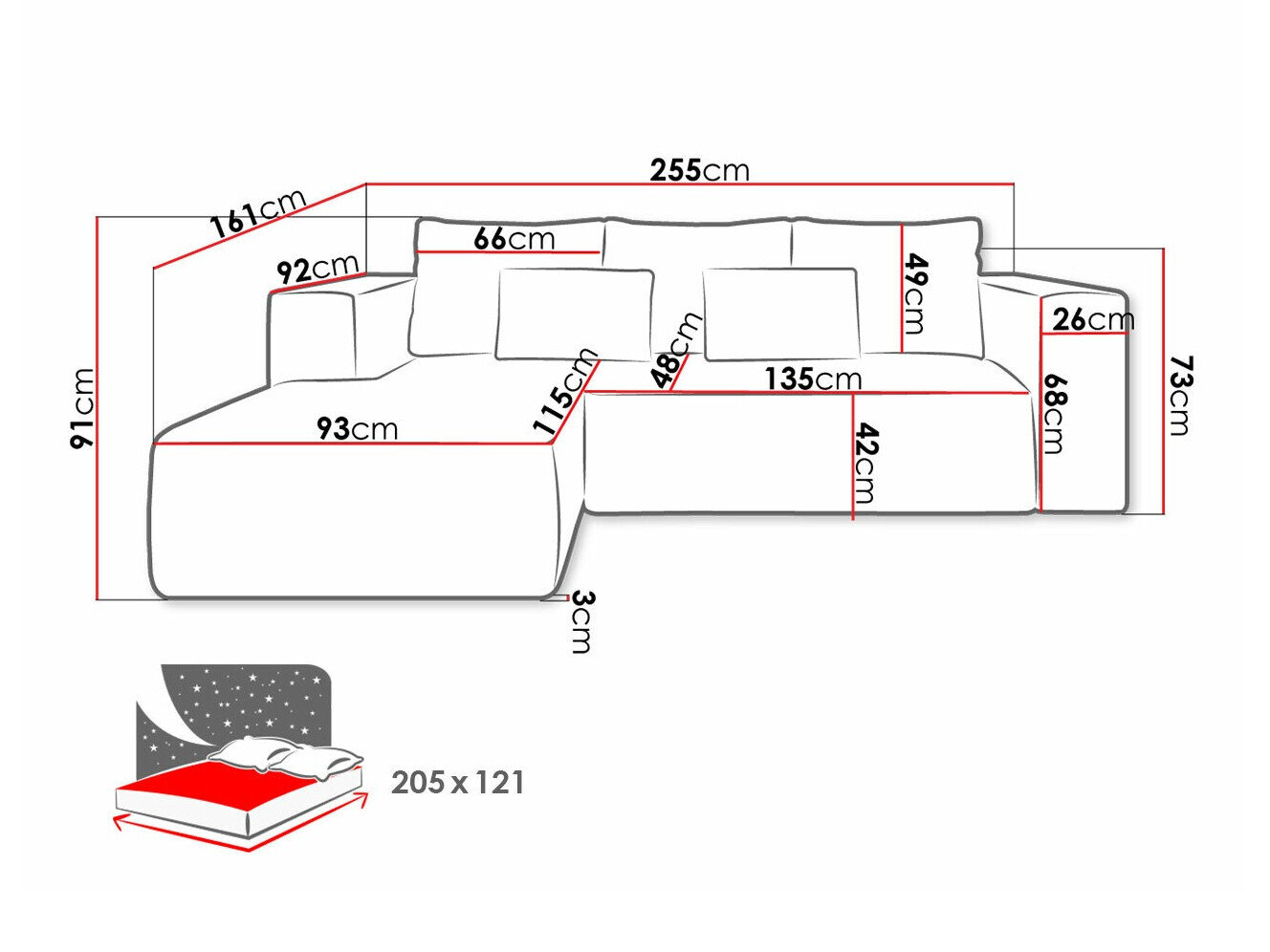 Hjørnesofa Arvada 116 (Poso 26)