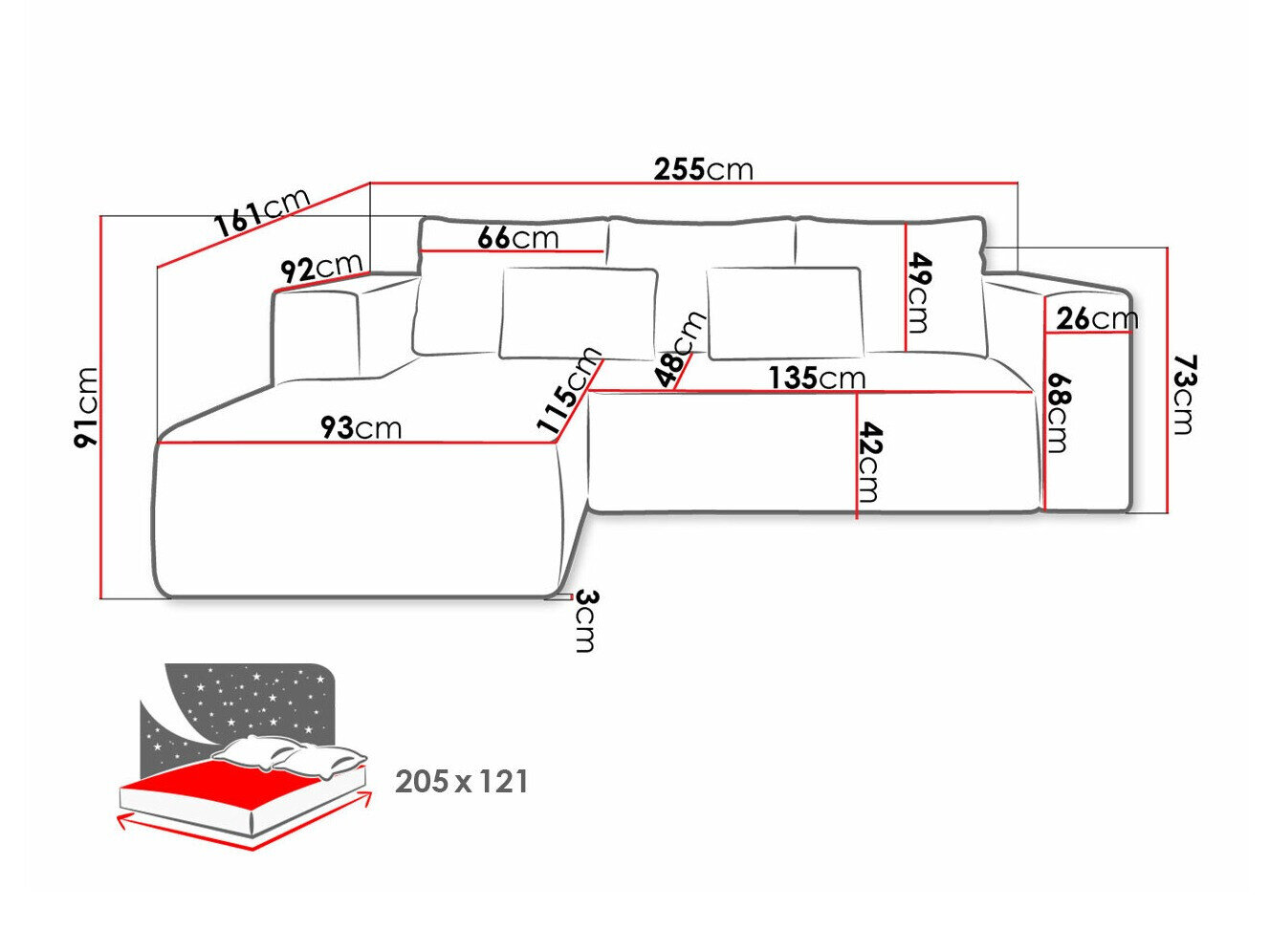 Hjørnesofa Arvada 116 (Poso 27)