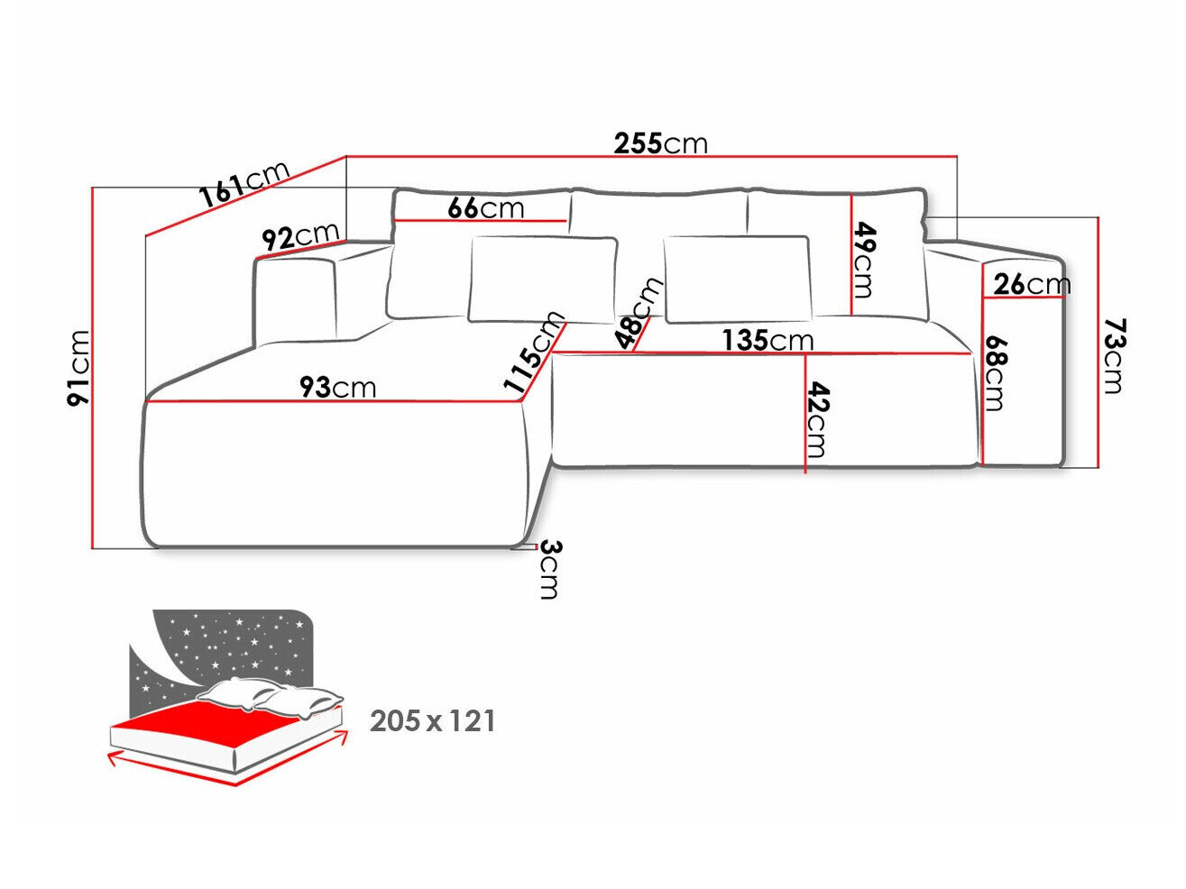 Hjørnesofa Arvada 116 (Poso 34)