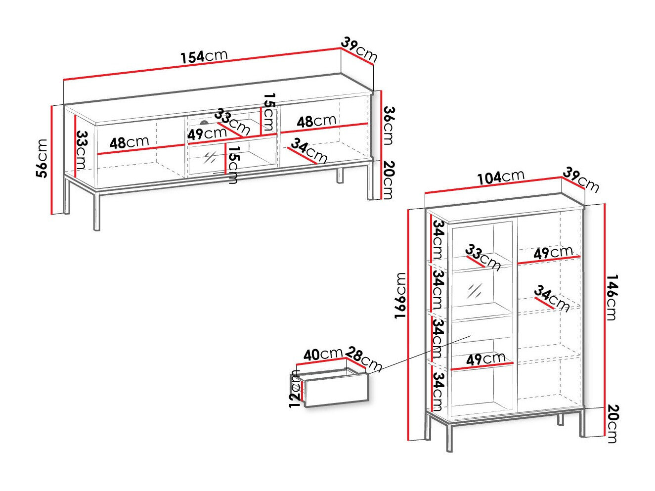 Stuemøbelsæt Soferi 114 (Sort + Wotan eg)