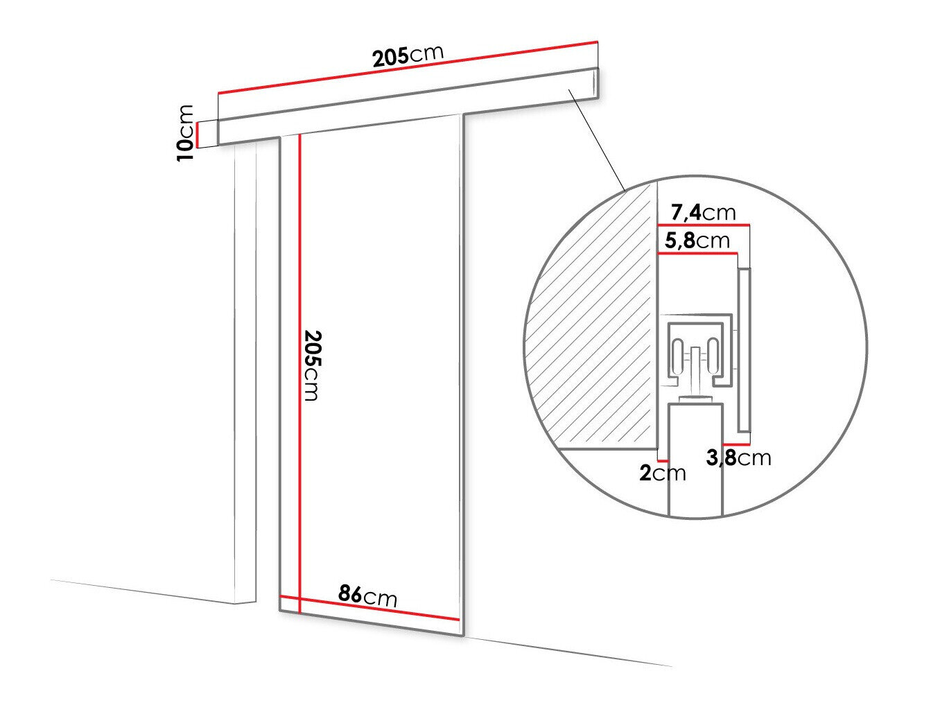 Skydedør Closico 172 (Sonoma eg)