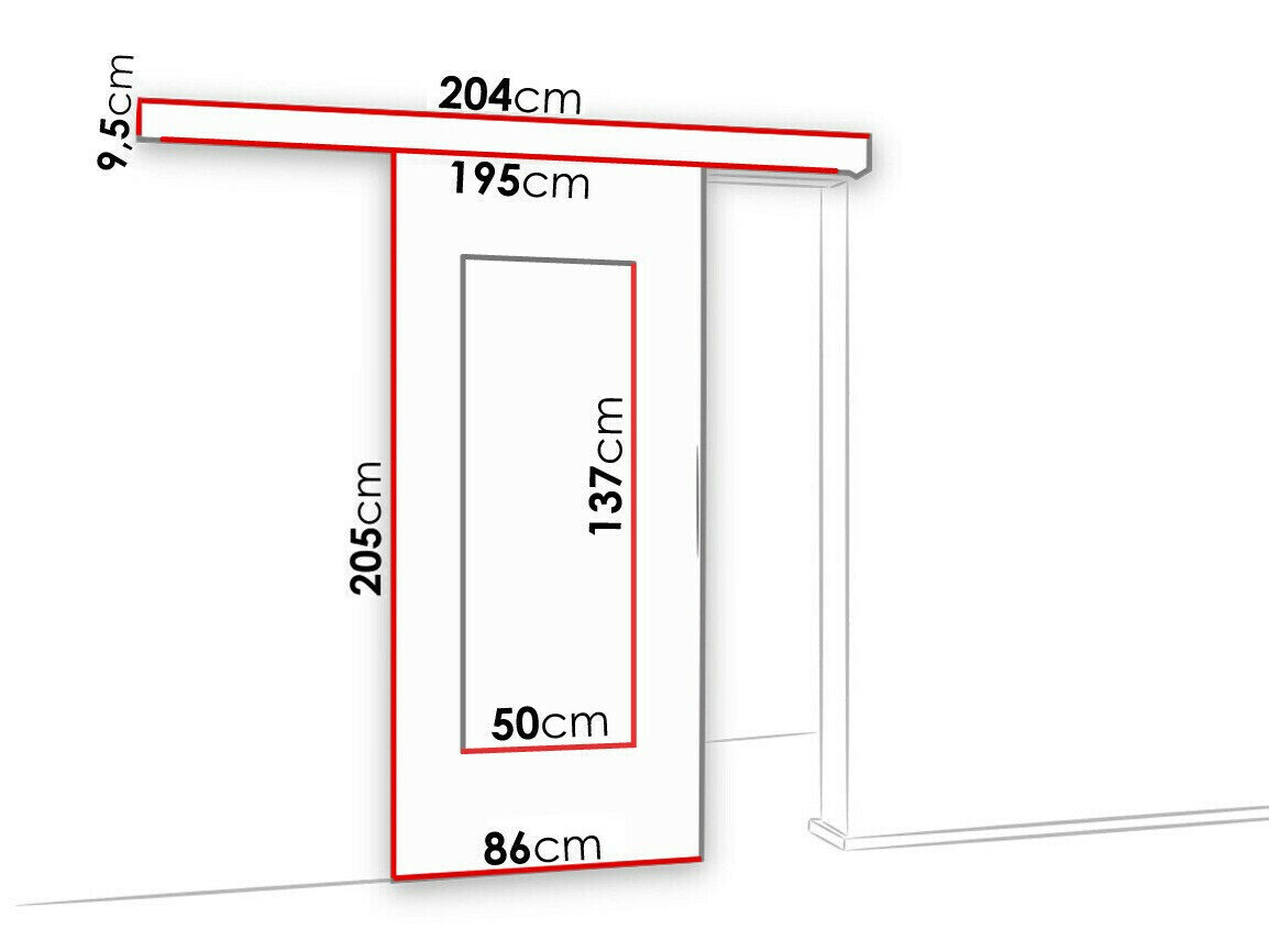Skydedør Dover 131 (Hvid)