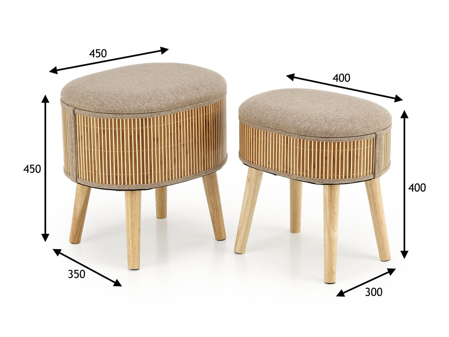 Sæt puffer Houston 1407