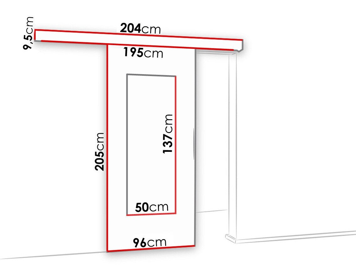 Skydedør Dover 119 (Sonoma eg)