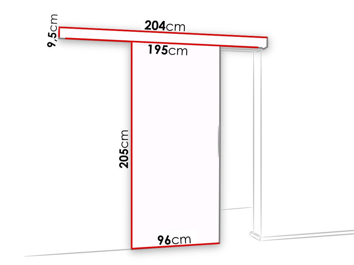Skydedør Dover 121 (Sonoma eg + Sort)