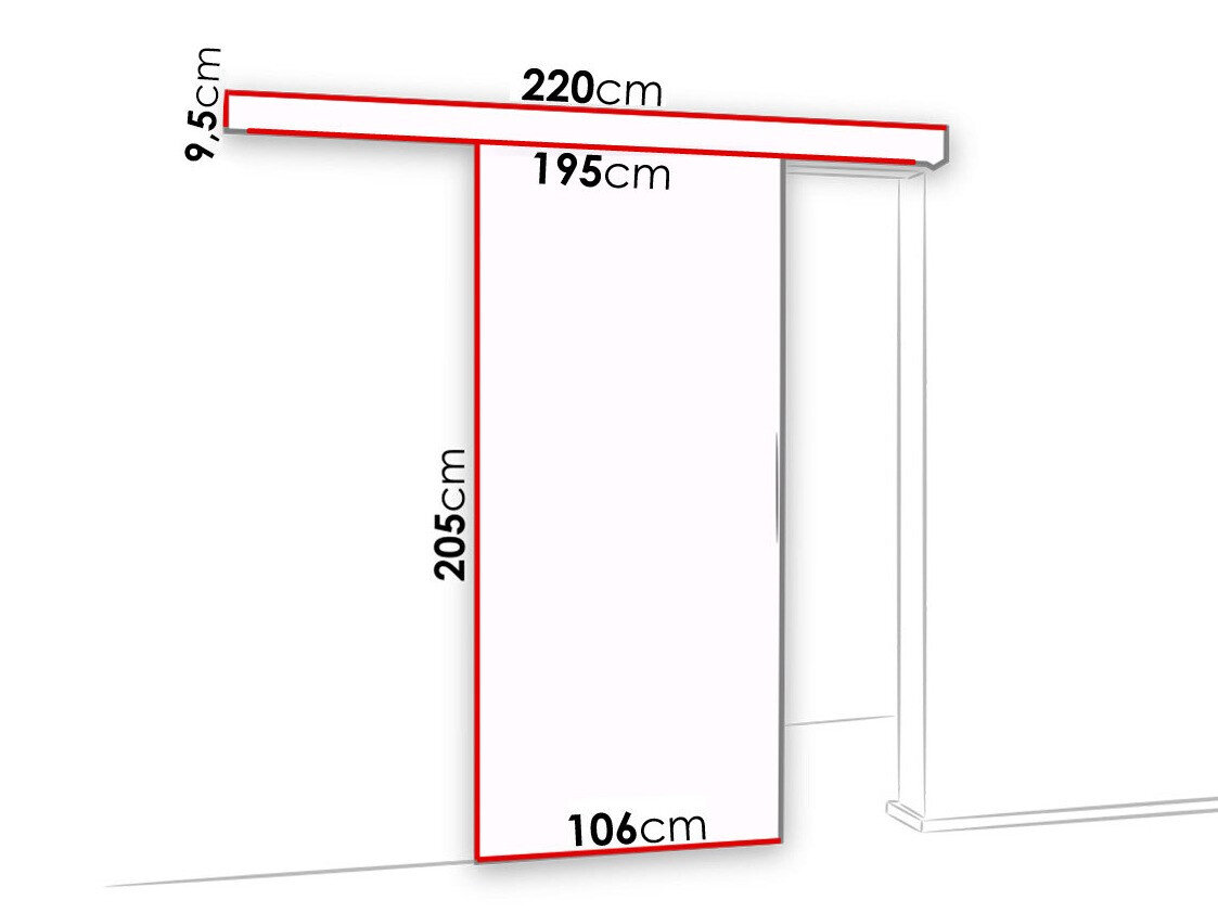 Skydedør Dover 122 (Antracit + Sort)