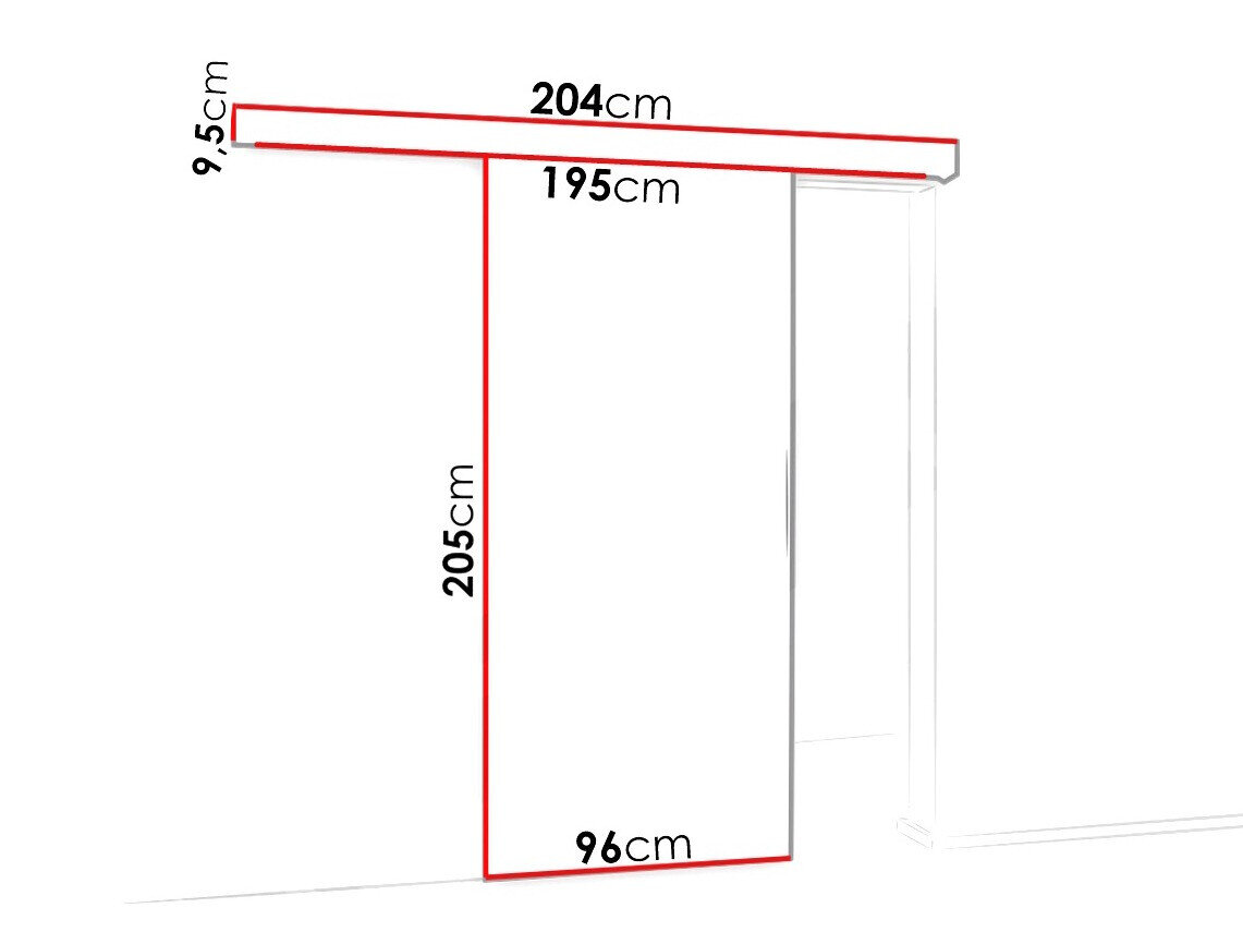 Skydedør Dover 124 (Hvid + Sort)