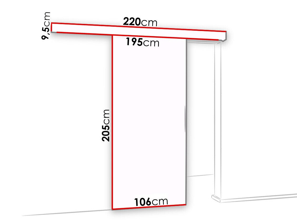 Skydedør Dover 126 (Hvid + Sort)
