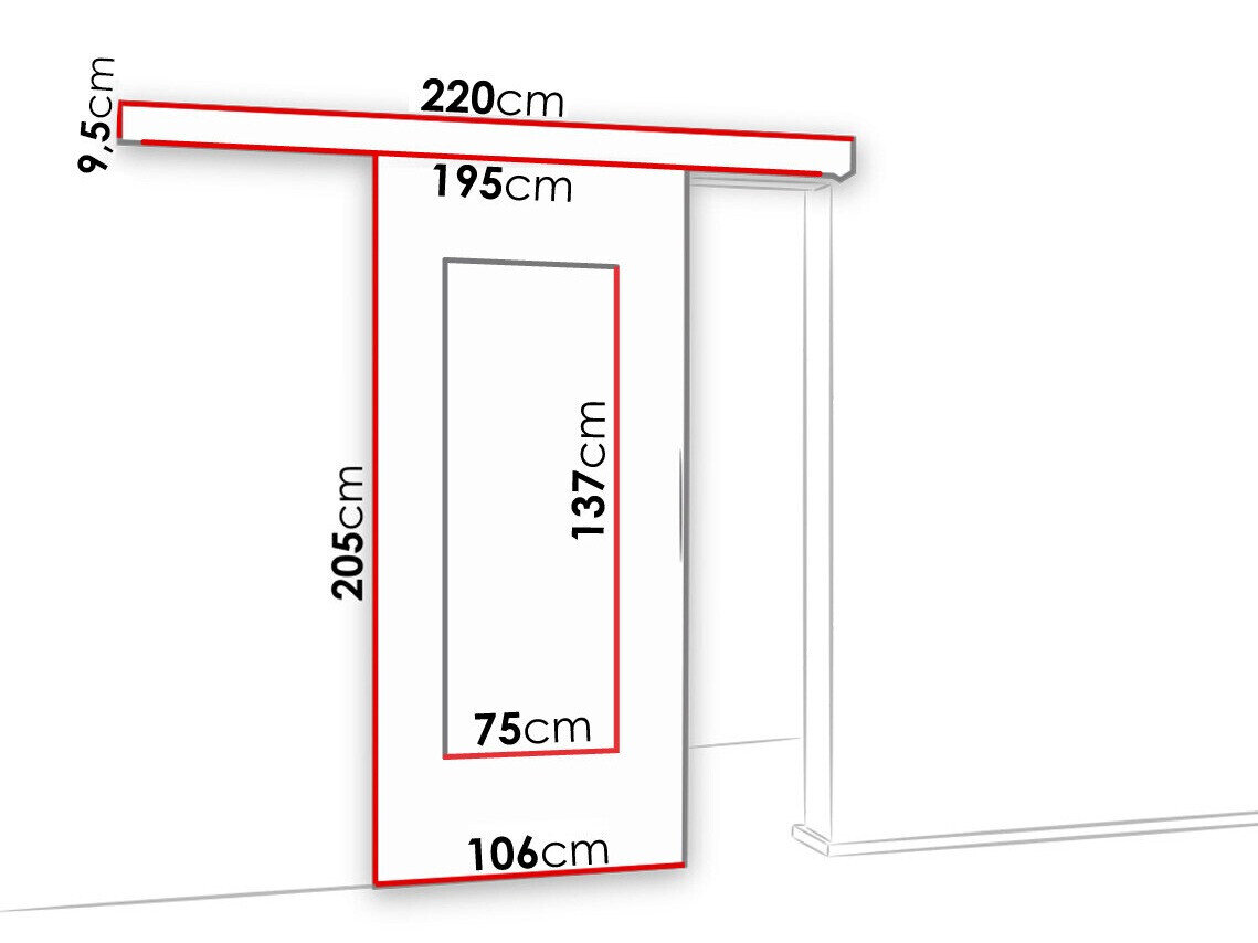 Skydedør Dover 132 (Hvid)