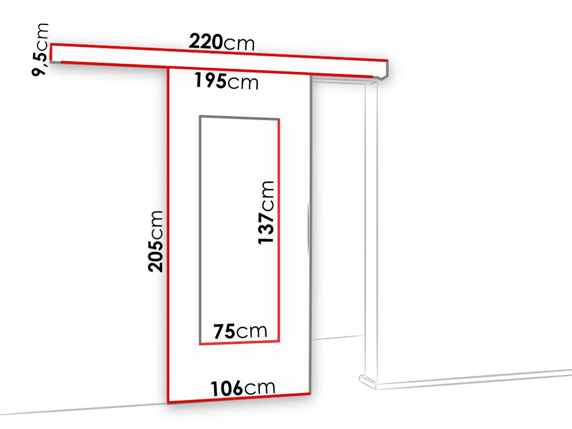 Skydedør Dover 132 (Mørk aske)