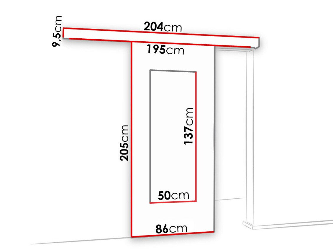 Skydedør Dover 128 (Hvid)