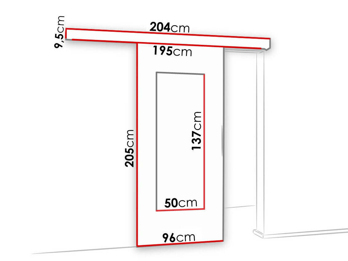 Skydedør Dover 129 (Mørk aske)