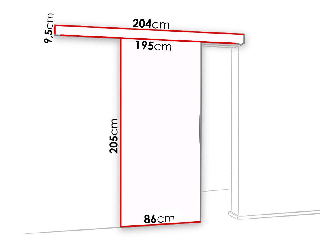 Skydedør Dover 133 (Antracit + Sort)