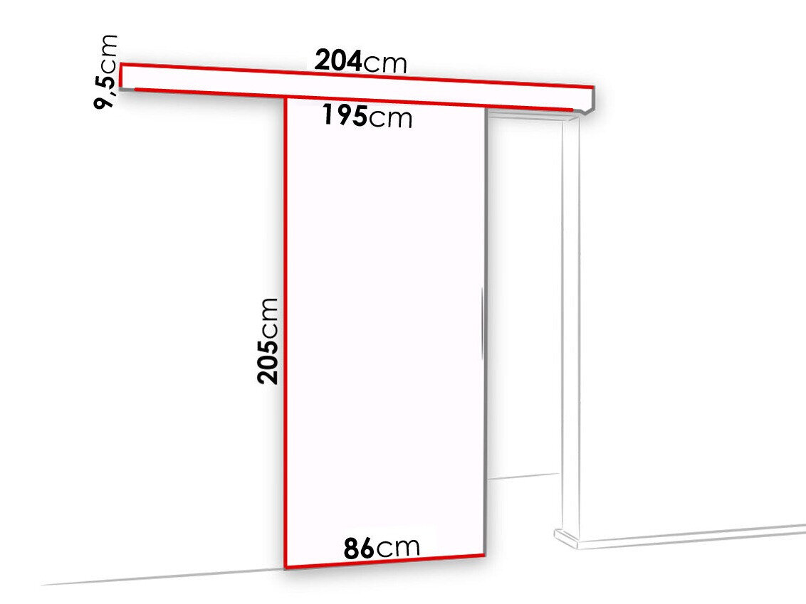Skydedør Dover 133 (Hvid + Sort)