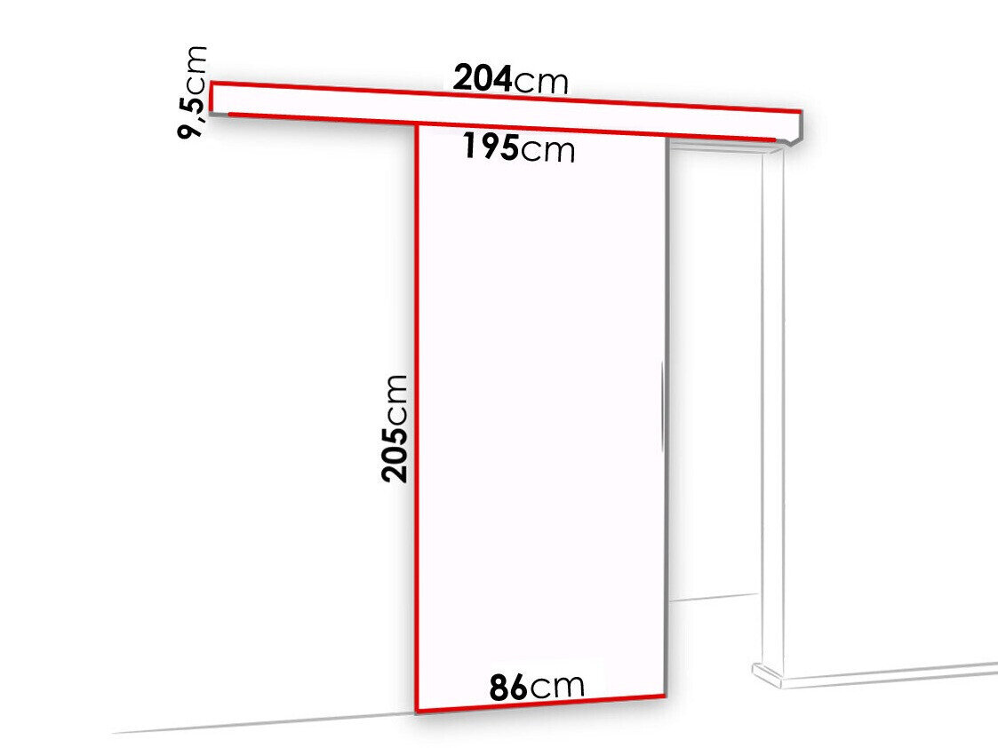Skydedør Dover 135 (Mørk aske + Sort)