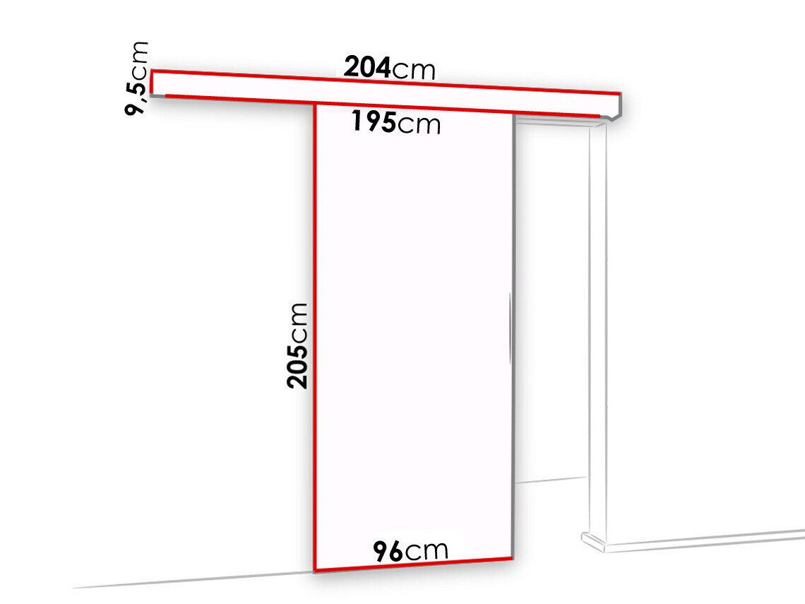 Skydedør Dover 136 (Mørk aske + Sort)
