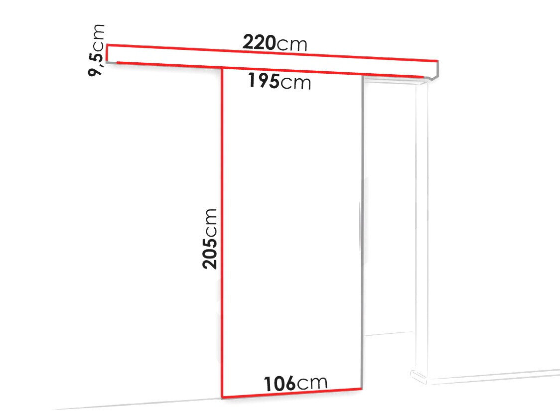 Skydedør Dover 137 (Antracit + Sort)