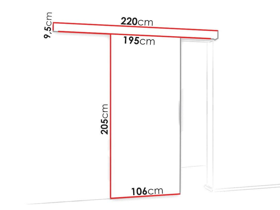 Skydedør Dover 137 (Hvid + Sort)
