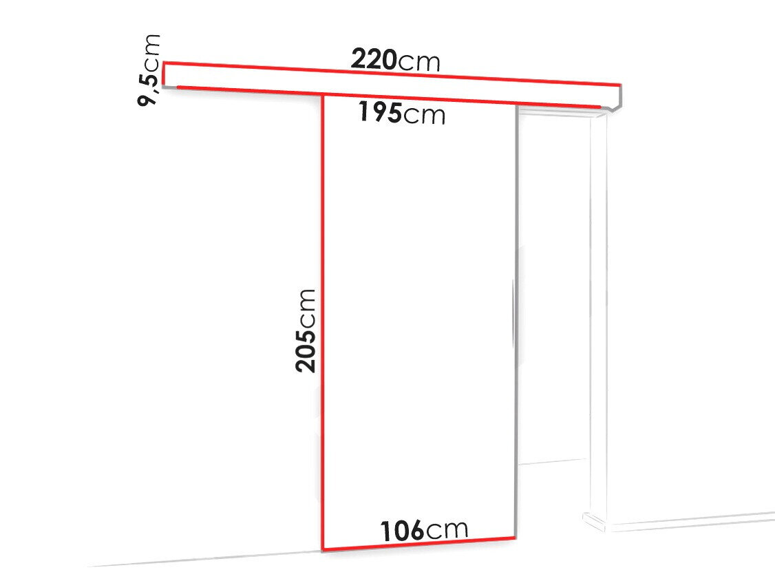 Skydedør Dover 137 (Mørk aske + Sort)
