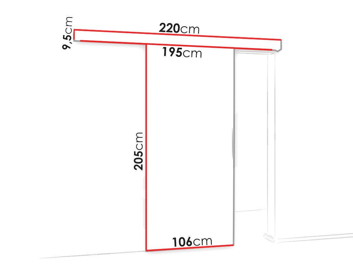 Skydedør Dover 137 (Sonoma eg + Sort)