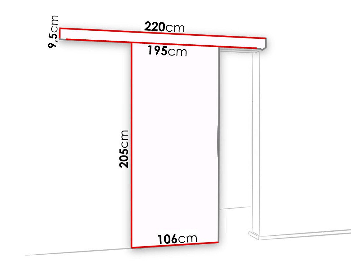 Skydedør Dover 140 (Antracit + Sort)