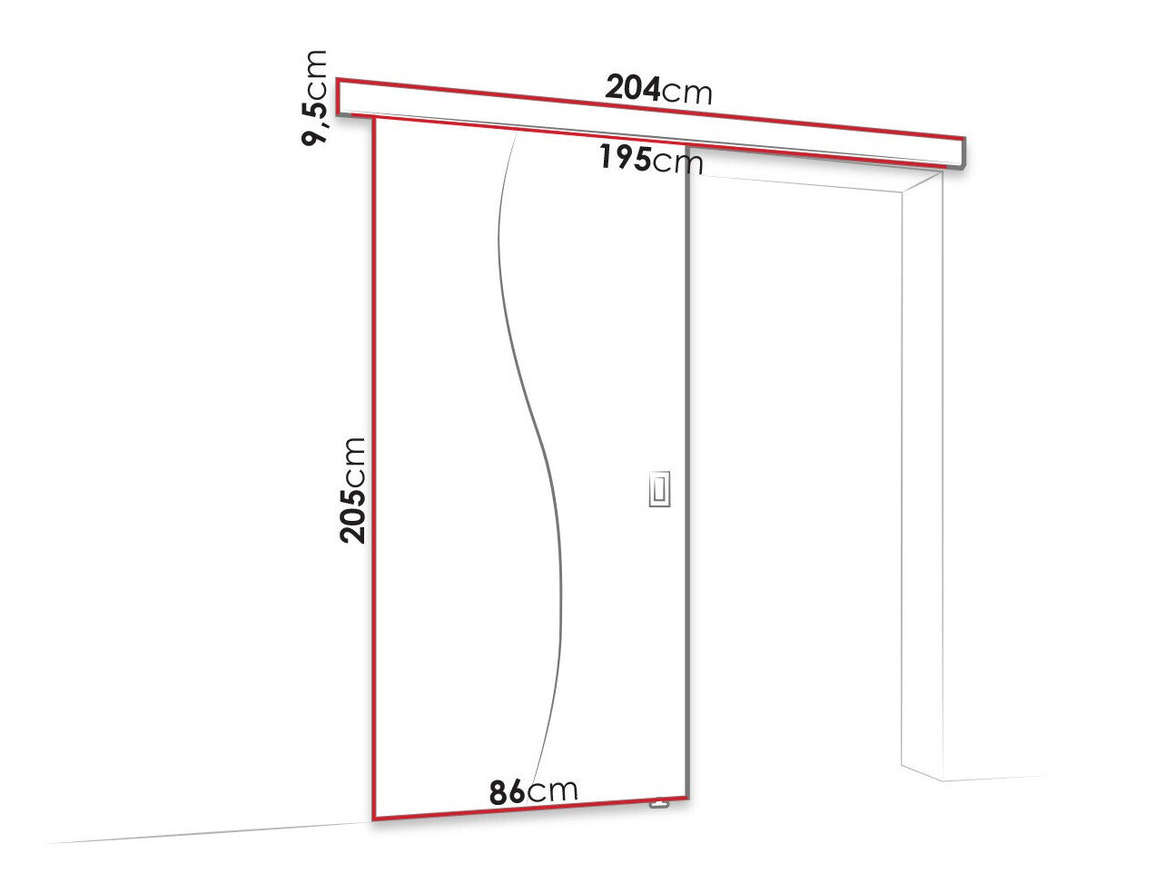 Skydedør Dover 150 (Hvid)