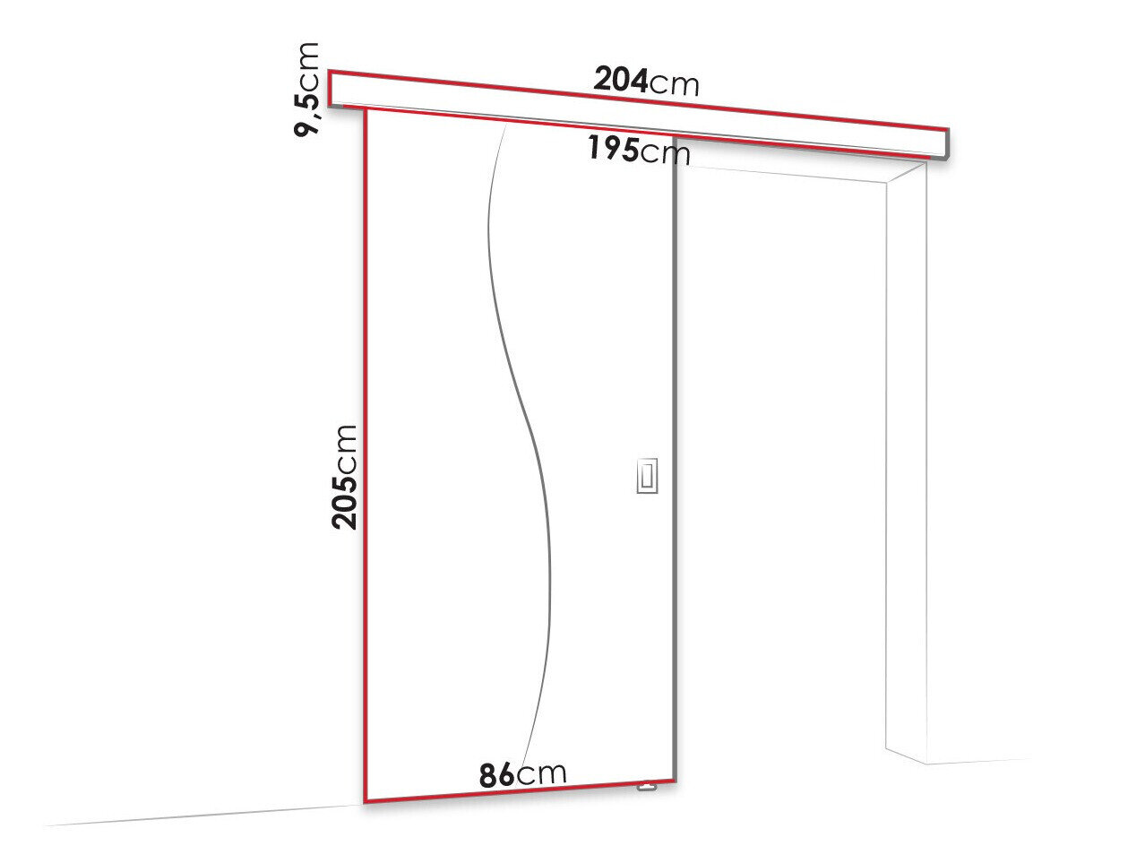 Skydedør Dover 150 (Mørk aske)