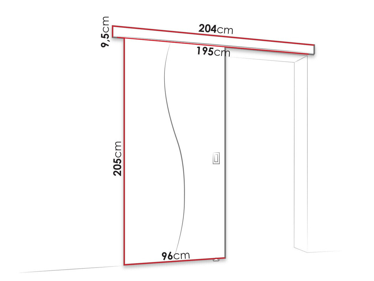 Skydedør Dover 151 (Mørk aske)